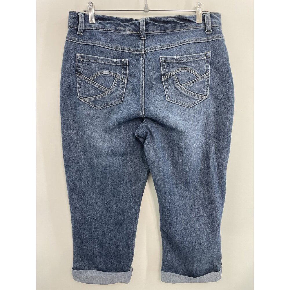 Nine West Eastend Capri Jeans Cropped Roll Cuff Denim Womens 12 - Picture 2 of 12